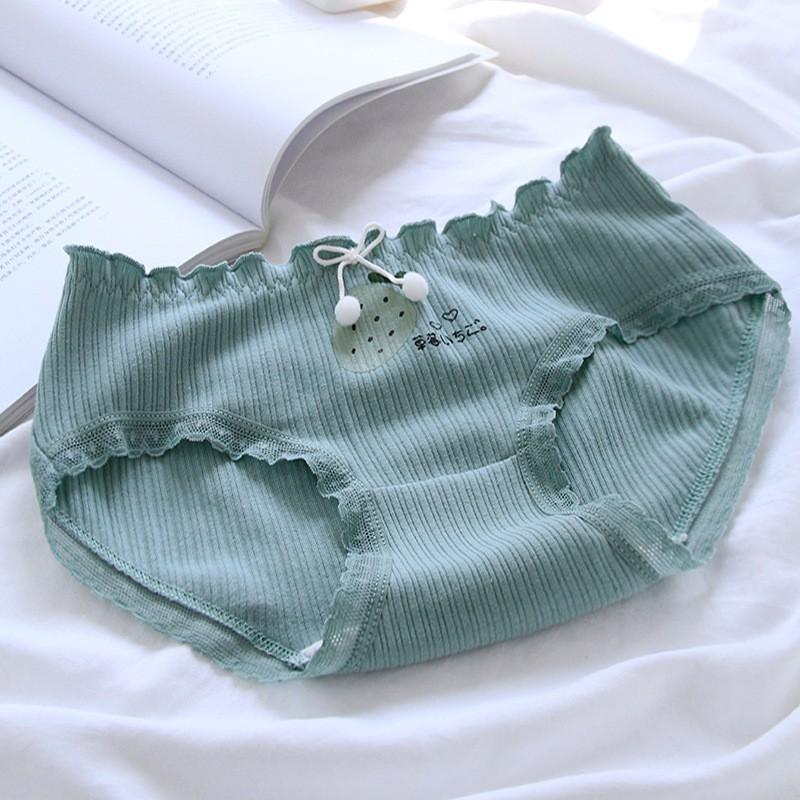 Quần Lót Nữ Cotton Chất Đẹp Dâu Xanh Green