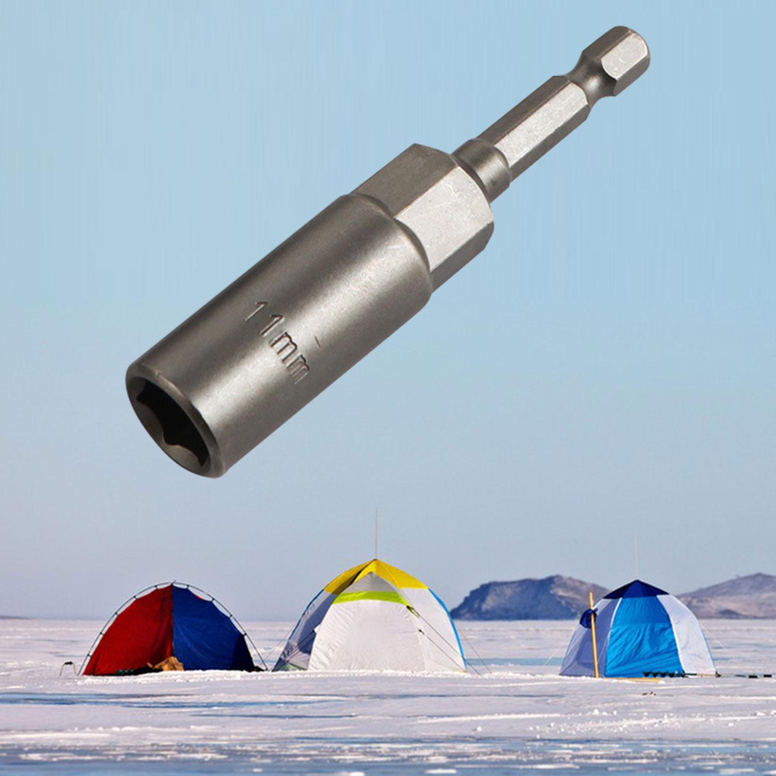 Ice Auger Drill Adapter Sleeve Ice Fishing Accessories Quick Change Metal Sturdy Replacement Bit Holder Connection Rod