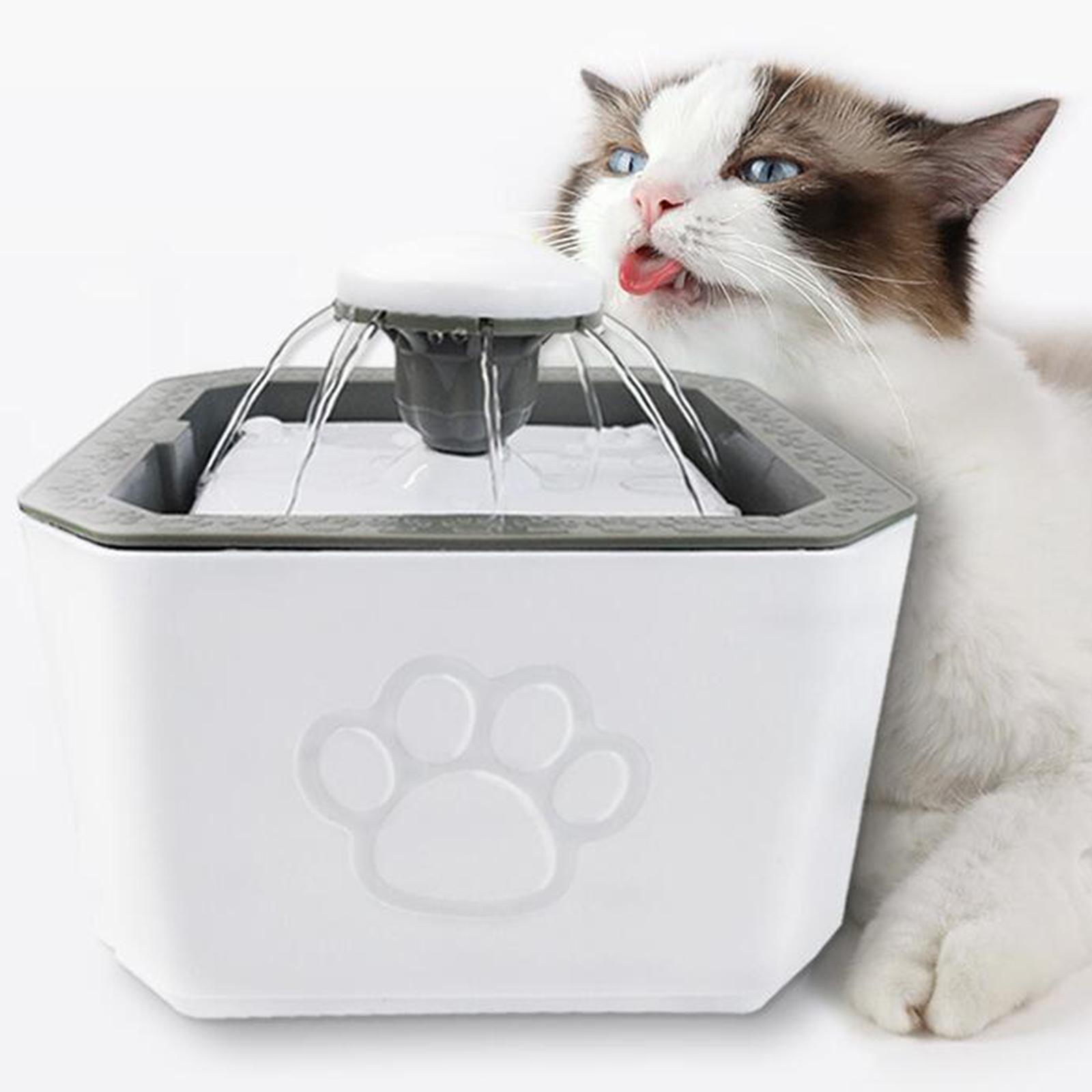 1.5L Cat Water Fountain Water Dispenser Puppy Kitten USB Indoor Pink
