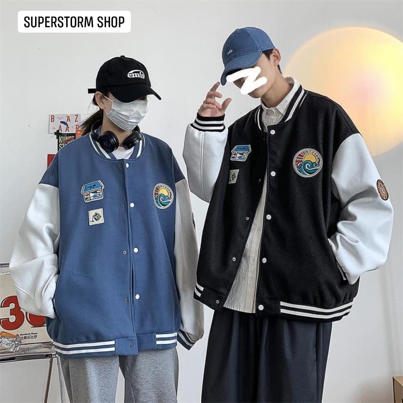 áo khoác bomber nỉ cotton giá rẻ nam nữ, Áo khoác bomber nỉ form rộng Unisex, Áo bomber nỉ Cardigan trần bông trẻ trung, áo khoác chuẩn hàng shop