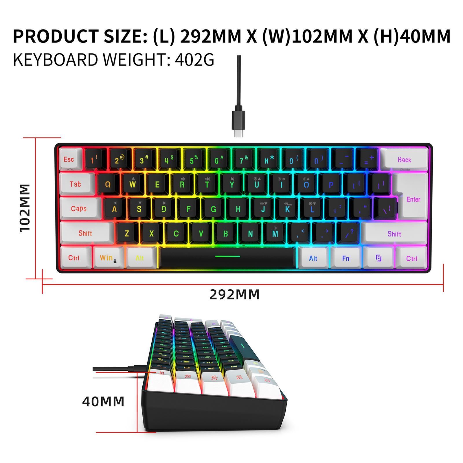Gaming Keyboard PC Keyboard Multifunctional Portable Ergonomic for PC Office
