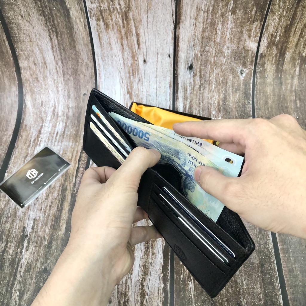 Bóp Nam Da Tay Cá Sấu Thật Màu Đen