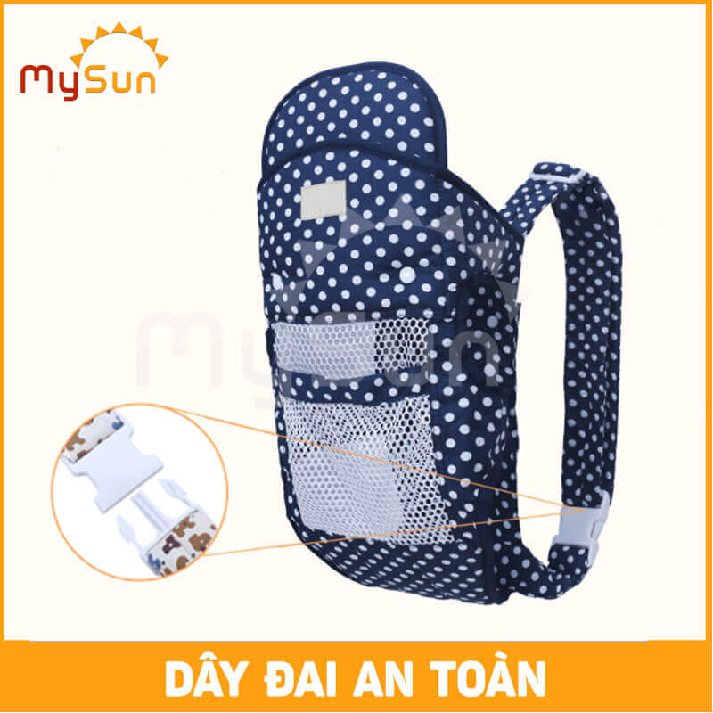 Đai địu vải 4 tư thế có đỡ cổ cho bé sơ sinh, trẻ em 36 tháng tuổi ngồi xe máy an toàn - MySun