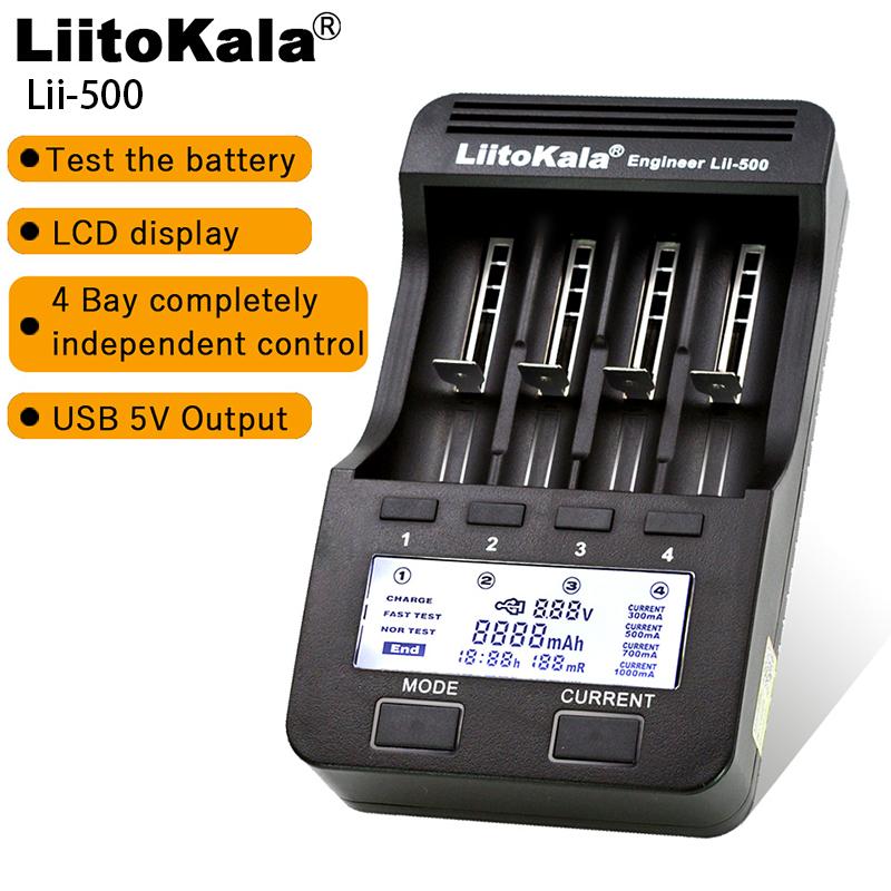 LitoKala Li-PD4 Li-500 Li-PD2 Li-402 18650 Bộ sạc màn hình LCD đa năng Bộ sạc thông minh cho 26650 18650 21700 18500 AA AAA Màu sắc: Tiêu chuẩn Li-202