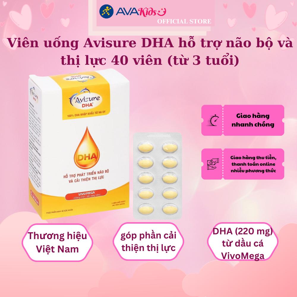 Viên uống Avisure DHA hỗ trợ não bộ và thị lực 40 viên (từ 3 tuổi)