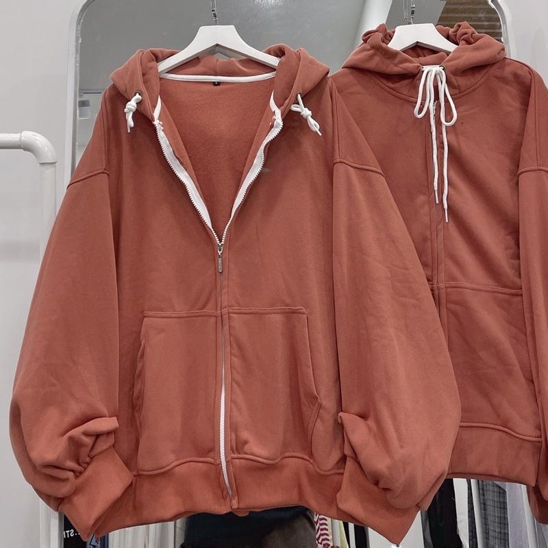 áo khoác nỉ màu cam đất unisex ảnh thật 100% SSSTore ( nam nữ mặc đều được