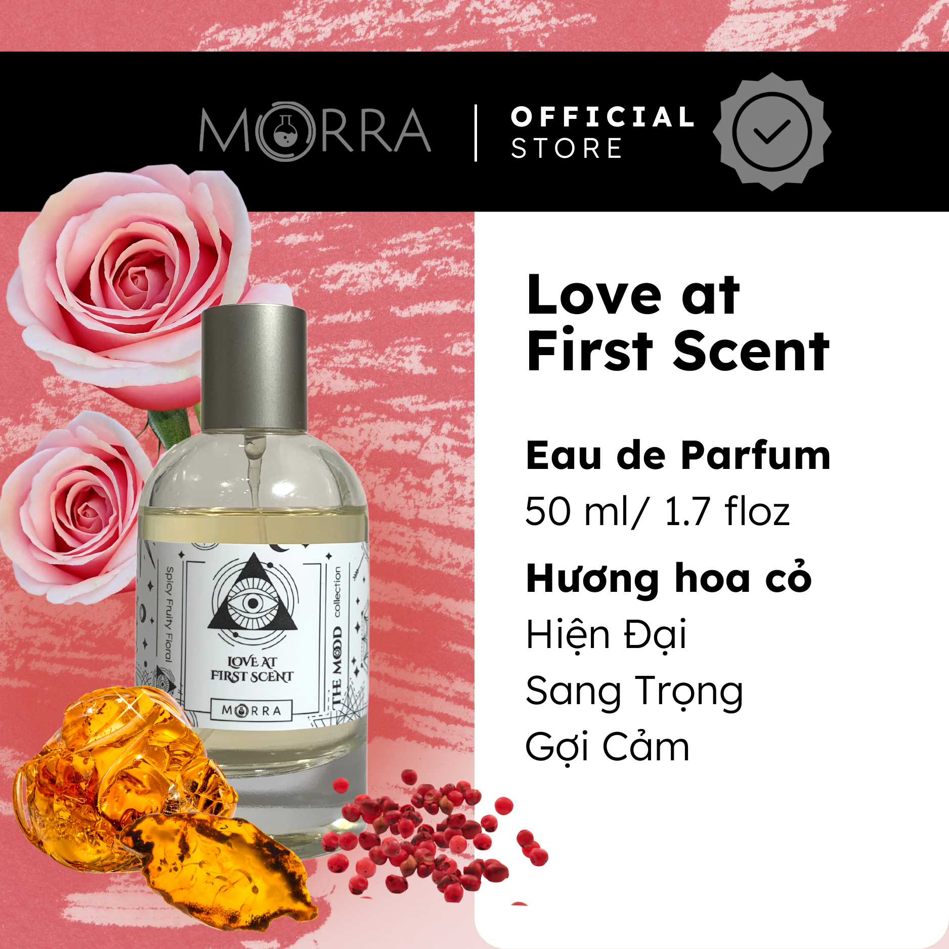 Nước Hoa Nam Nữ Morra Love At First Scent Hương Hoa Cỏ Tươi Mát Thanh Khiết Lưu Hương Lâu 6h - 8h Dung tích 50ml