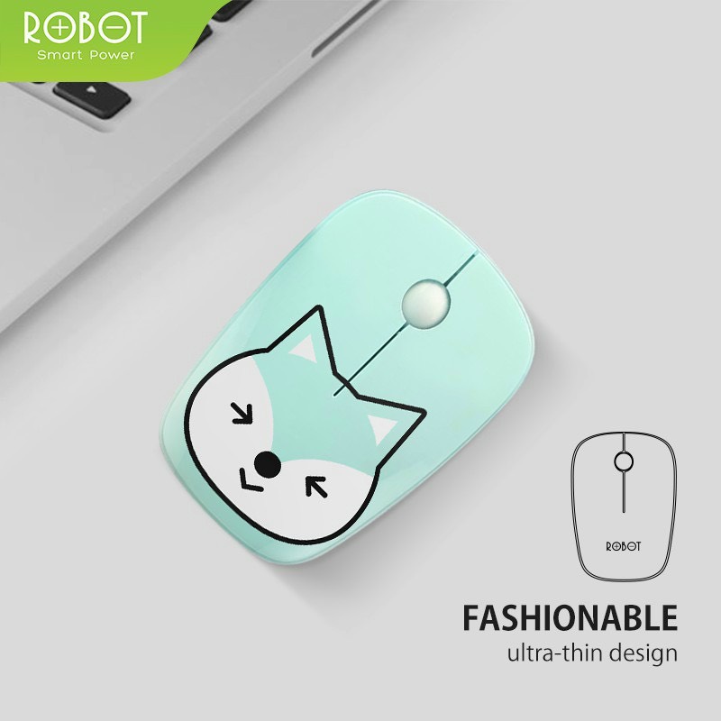 Chuột Quang Không Dây 2.4GHz ROBOT M220 Khoảng Cách Tín Hiệu 20m Công Nghệ Cảm Biến Quang Học 1600DPI - Hàng Chính Hãng
