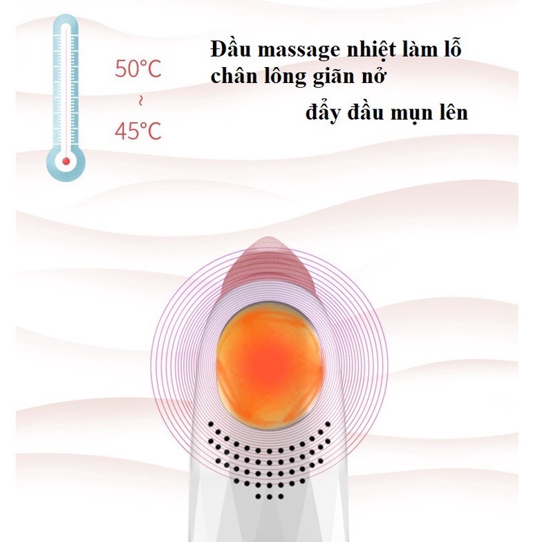 Máy Hút Mụn Cầm Tay - Máy Hút Mụn Đầu Đen Có Đầu Massage Nhiệt Làm Giãn Lỗ Chân Lông