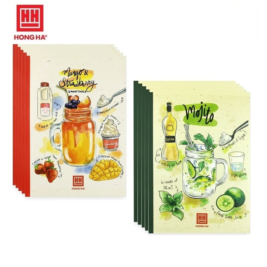 Lốc 5 quyển vở kẻ ngang có chấm B5 Cocktail Hồng Hà 1427 / 1428 / 1429