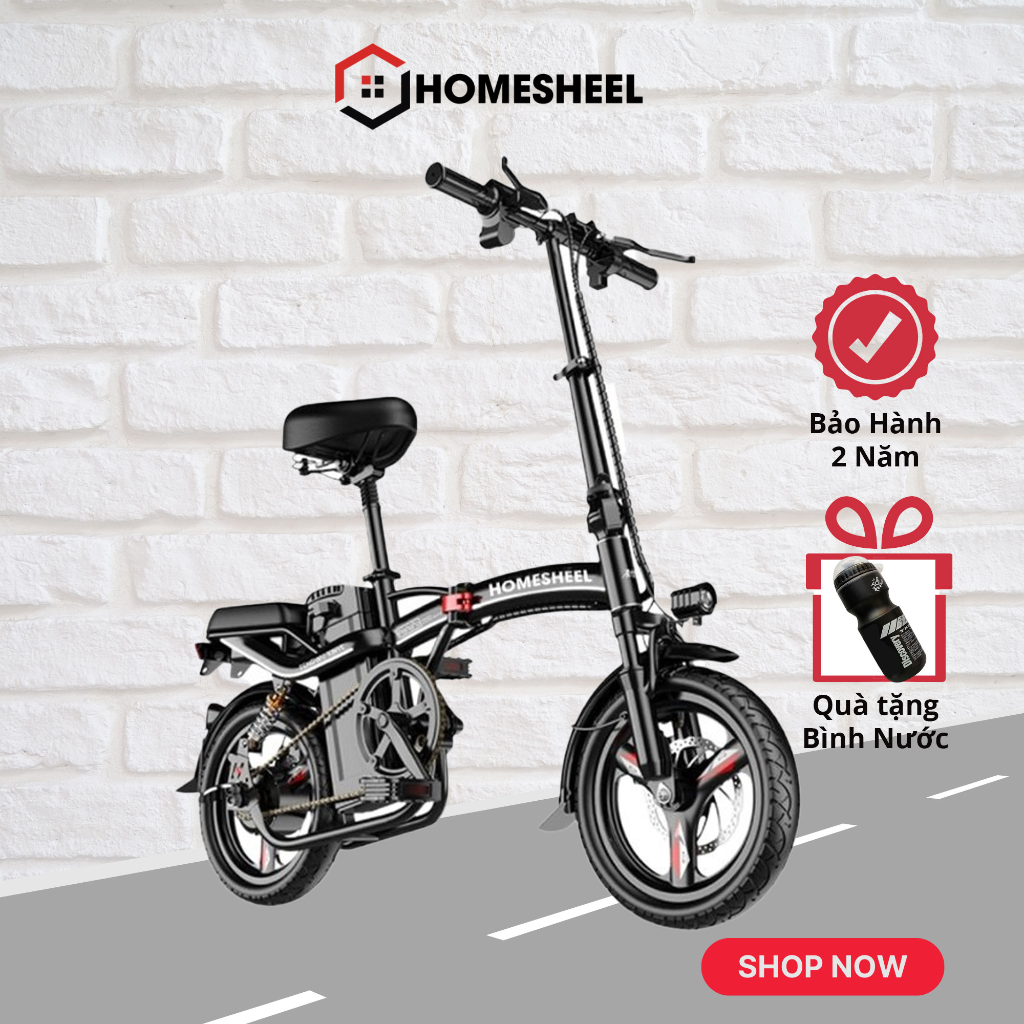 Xe đạp điện gấp gọn độc nhất Homesheel T5S PLUS (15AH) 