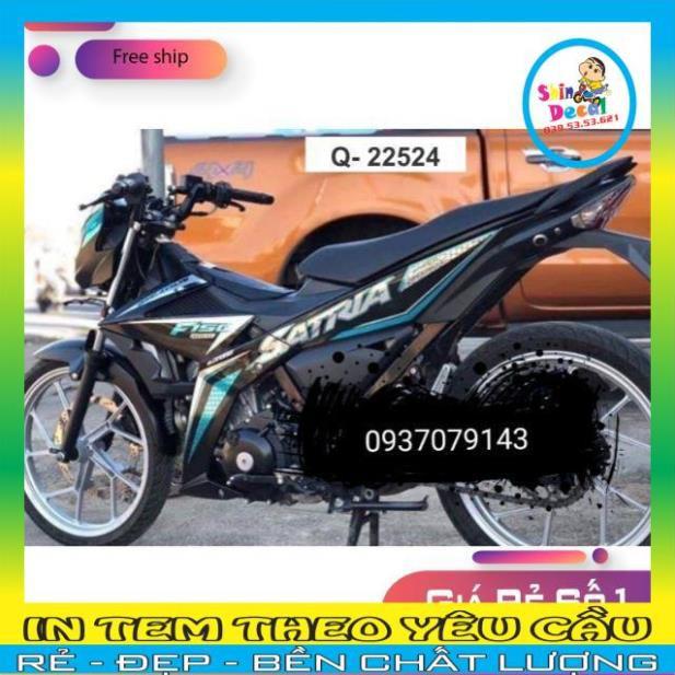 Tem rời Satria fi chất liệu Crom tem ko bay màu