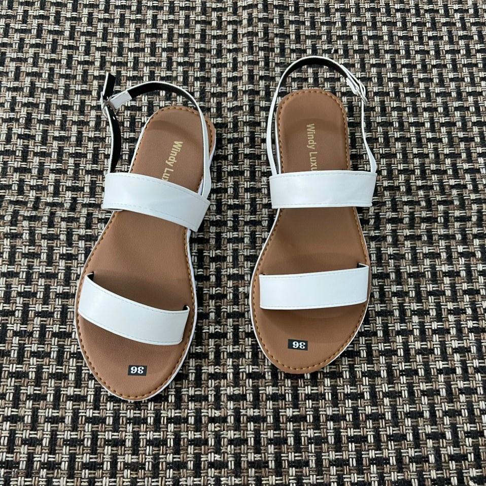 Dép nữ, sandal nữ 2 quai ngang đế nâu mẫu mới