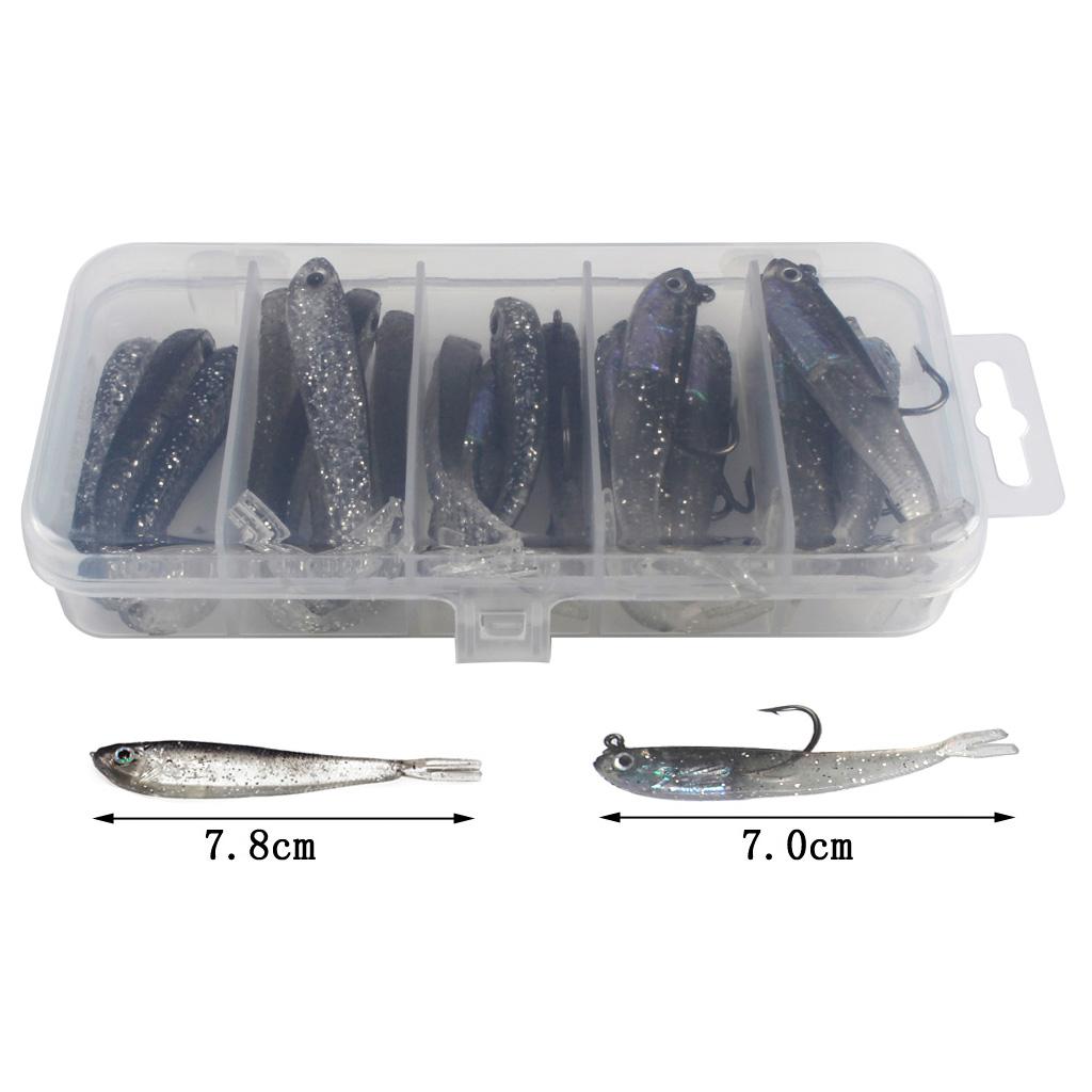 20pcs Soft Fishing Lure Tiddler Swimbait Artificial Bait Tackle Minnow,2 Sizes
