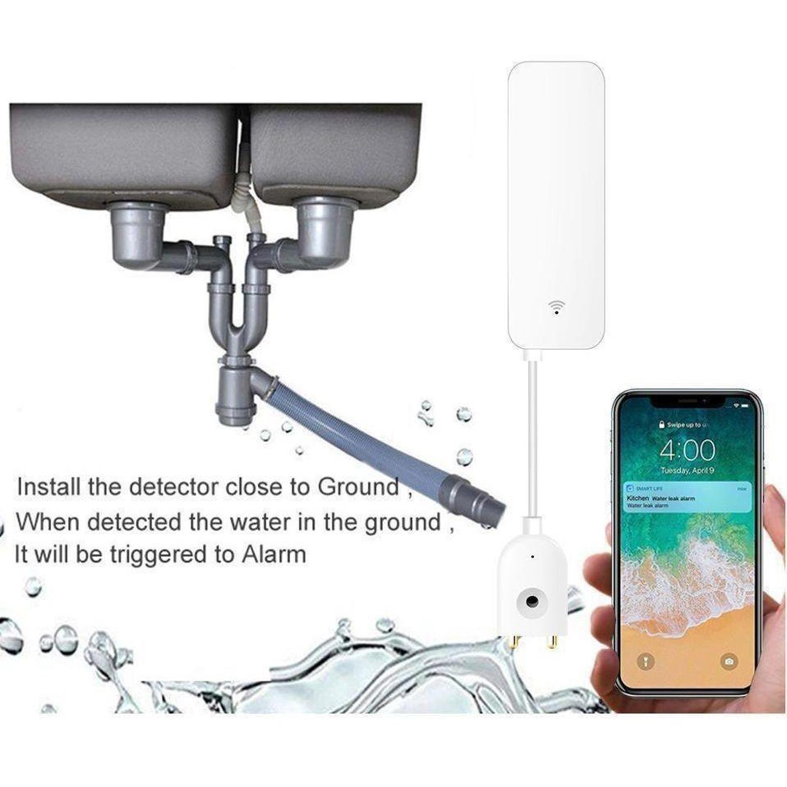 2xAPP Alerts Smart Wireless WIFI Water Leakage Detector Sensor Alarm