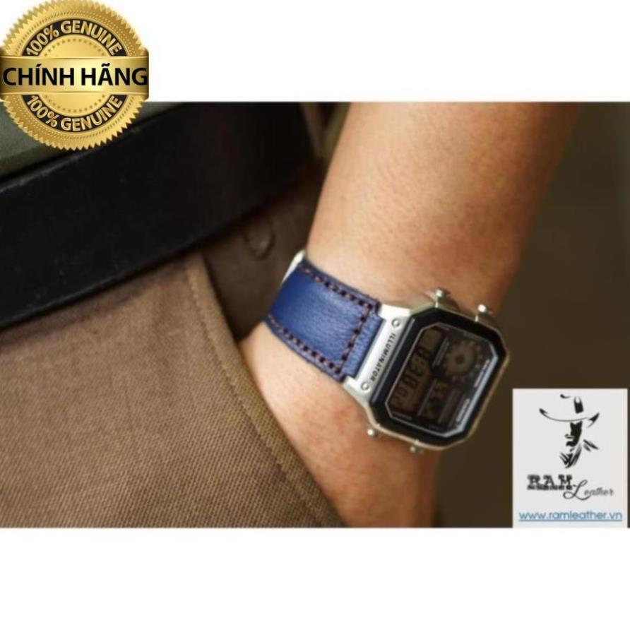 DÂY ĐỒNG HỒ DA BÒ THẬT XANH NAVY – RAM CLASSIC 1958 CHÍNH HÃNG