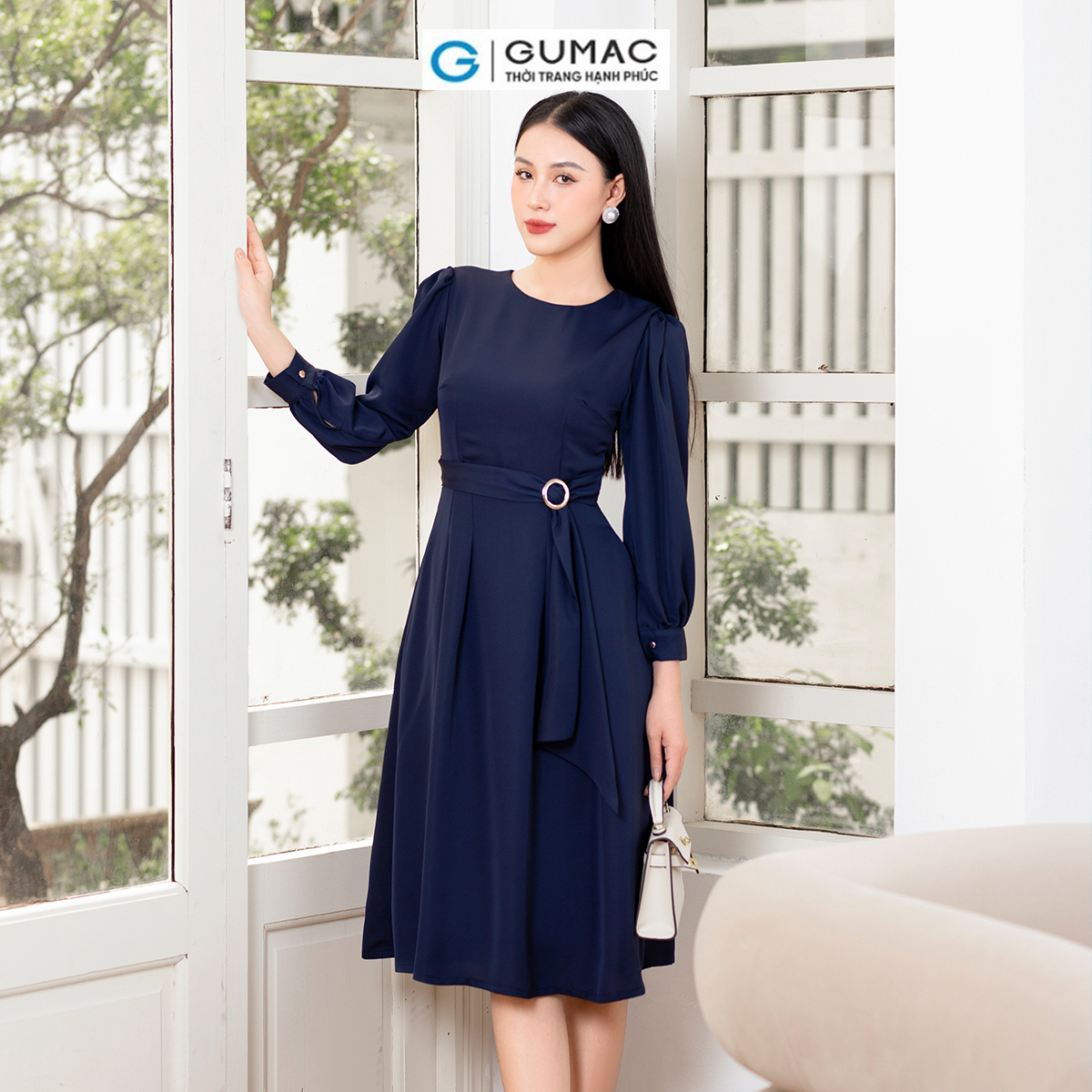 Đầm phối phụ kiện thời trang GUMAC DD10017