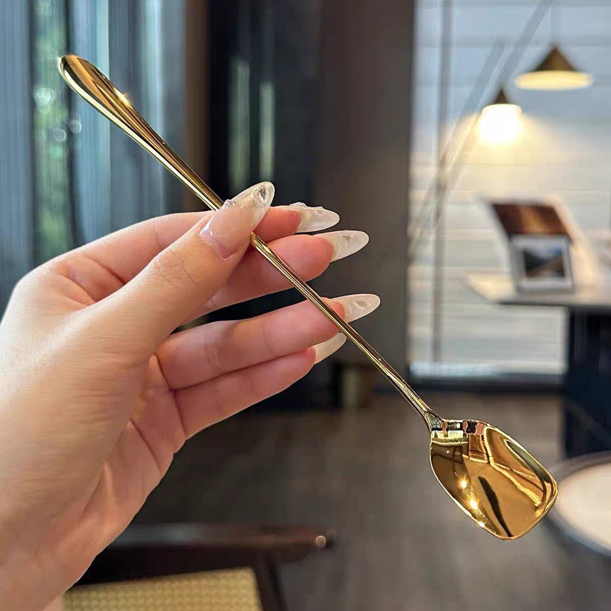 Combo 3 muỗng thìa uống cafe inox không gỉ thiết kế dài dày thon gọn sang trọng