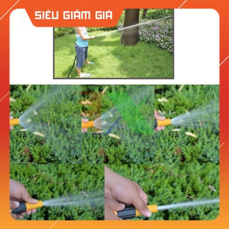Bộ vòi xịt nước tưới cây, rửa xe VOI-N16.534, Bộ 4 món vòi thẳng + 10m Dây 12/16 mm