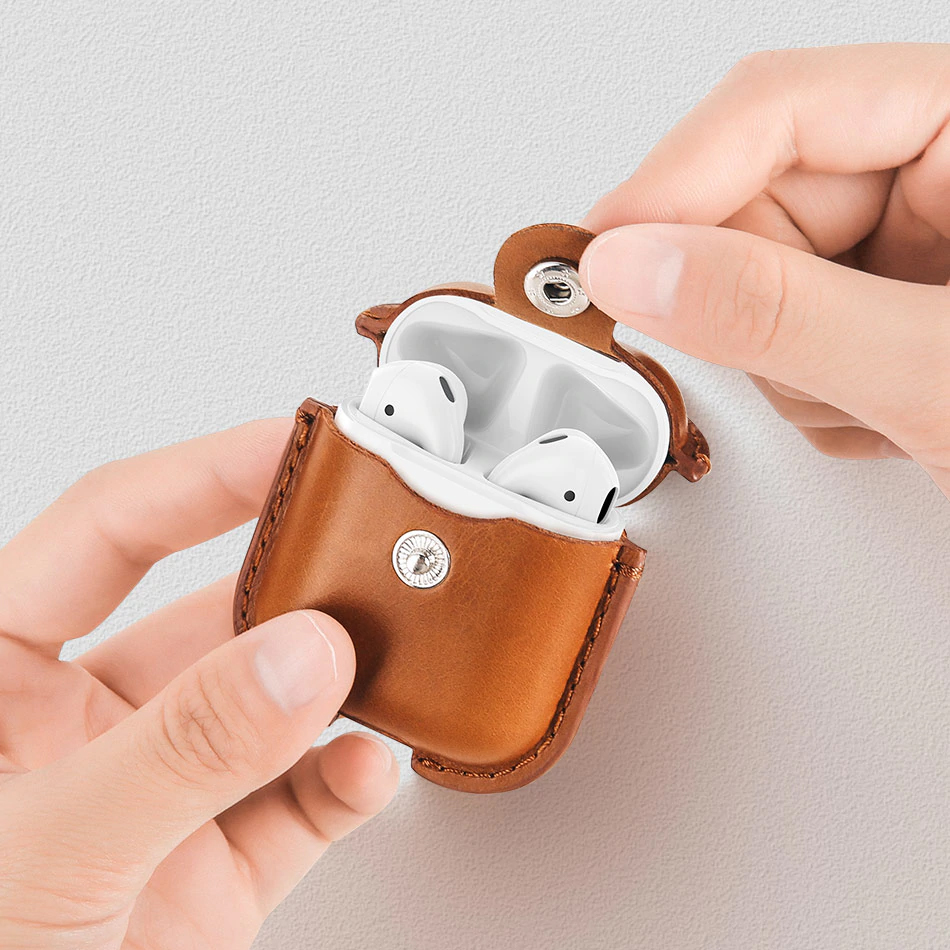 Bao case da thật cho Apple Airpods 1 / 2 hiệu Usams bảo vệ 360 độ chống va đập - Hàng chính hãng