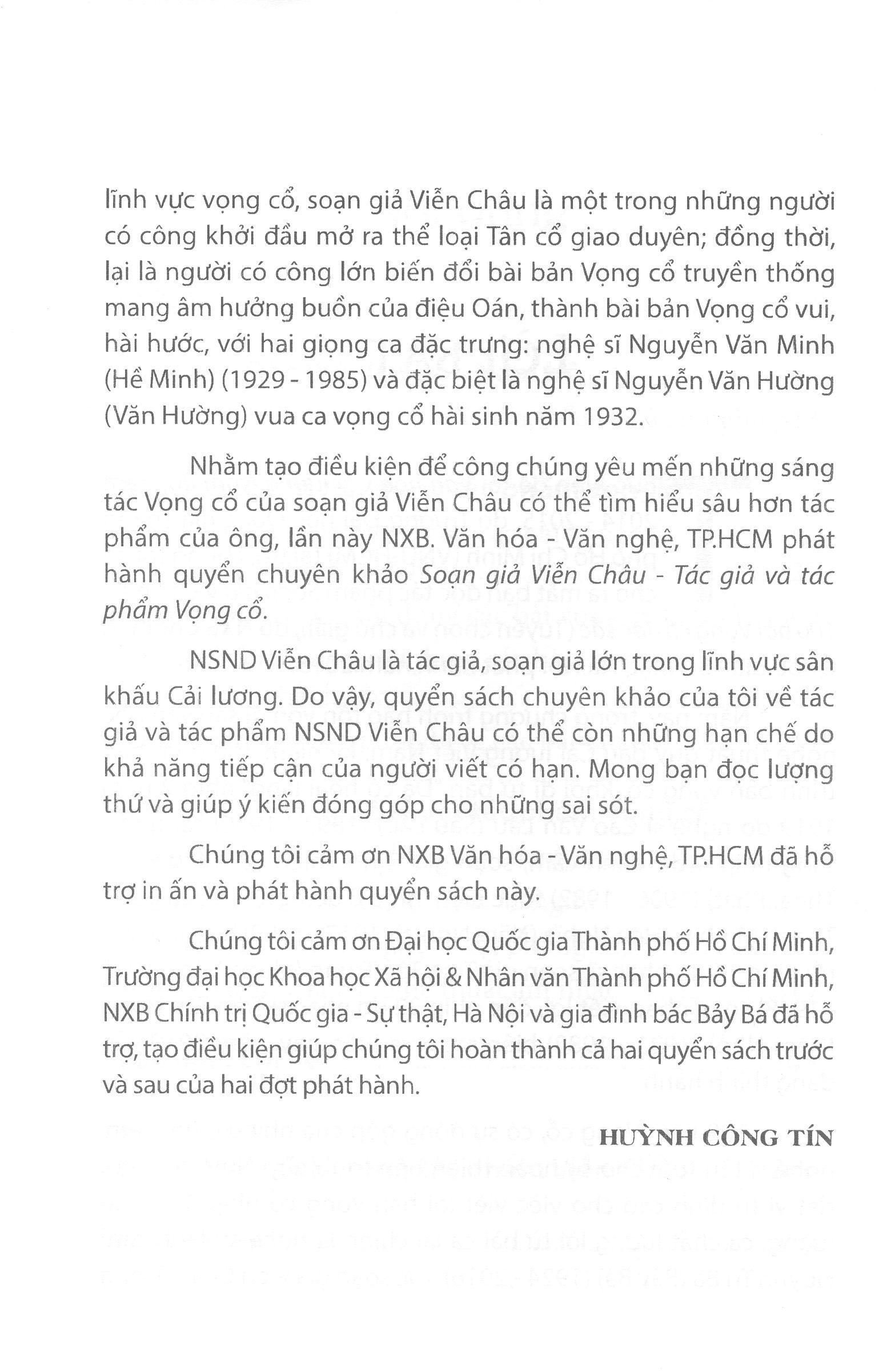 Soạn giả Viễn Châu – Tác giả và tác phẩm vọng cổ