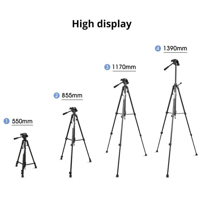 Chân đế tripod cho điện thoại và máy ảnh DC-360 chất liệu nhôm cứng cáp - Có túi đựng remote chụp hình bluetooth