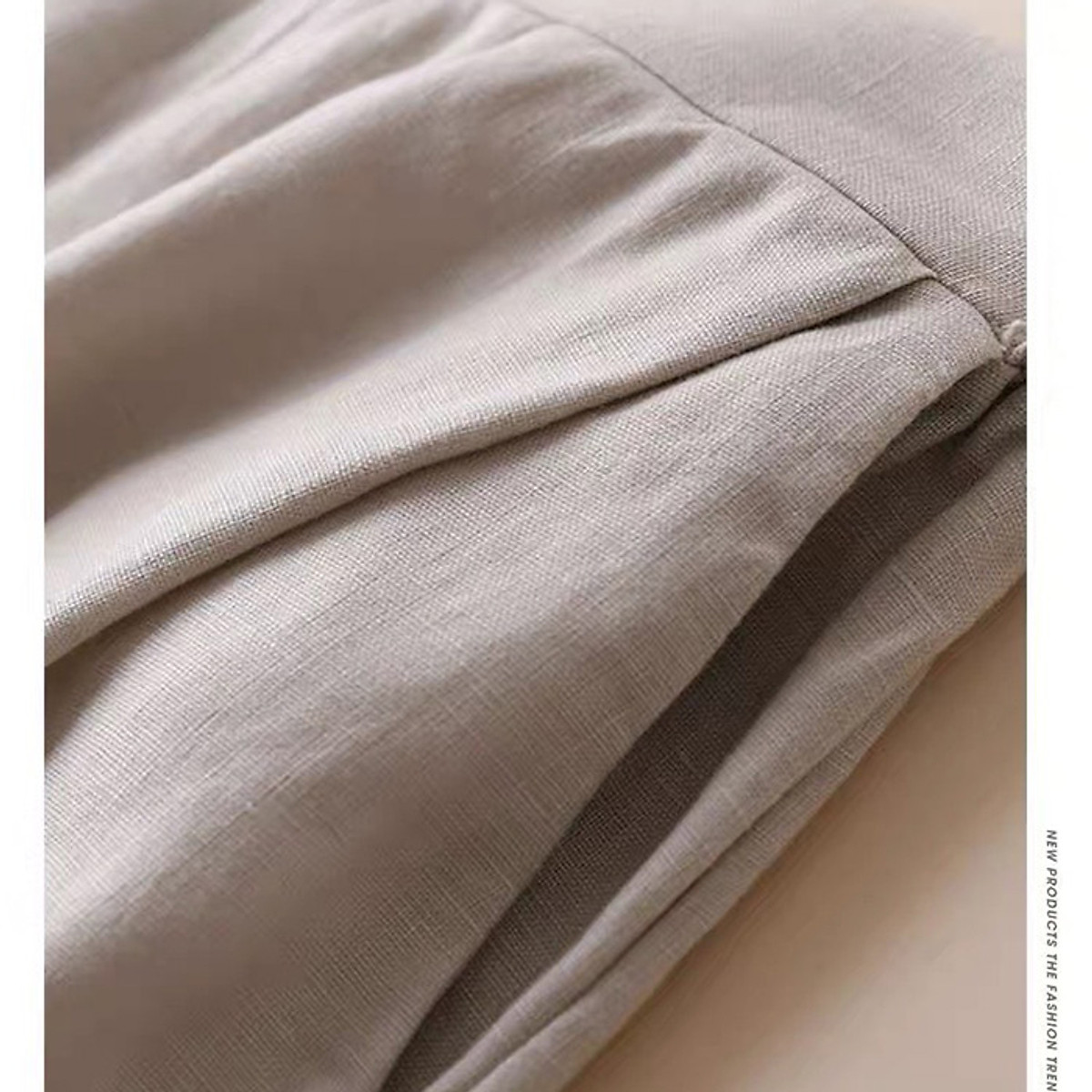 Quần baggy nữ Linen bột Premium cạp cao 2 ly sườn trẻ trung