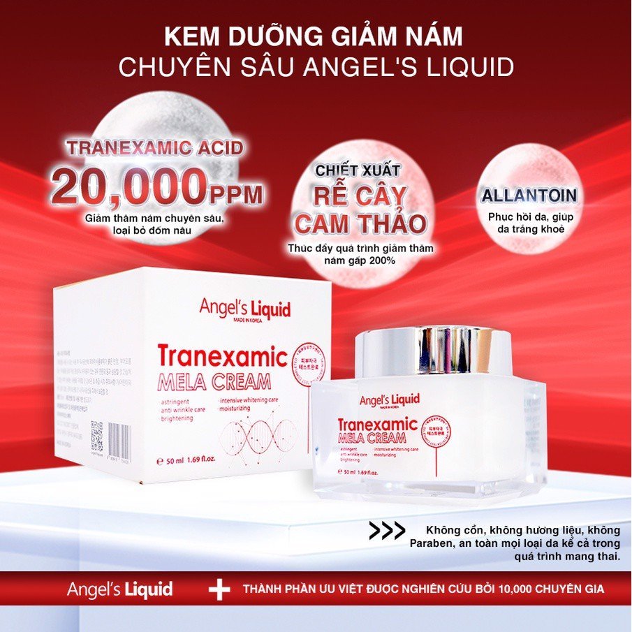 Kem Dưỡng Tranexamic Acid Mờ Nám Chuyên Sâu Angel's Liquid Mela Cream 50ml