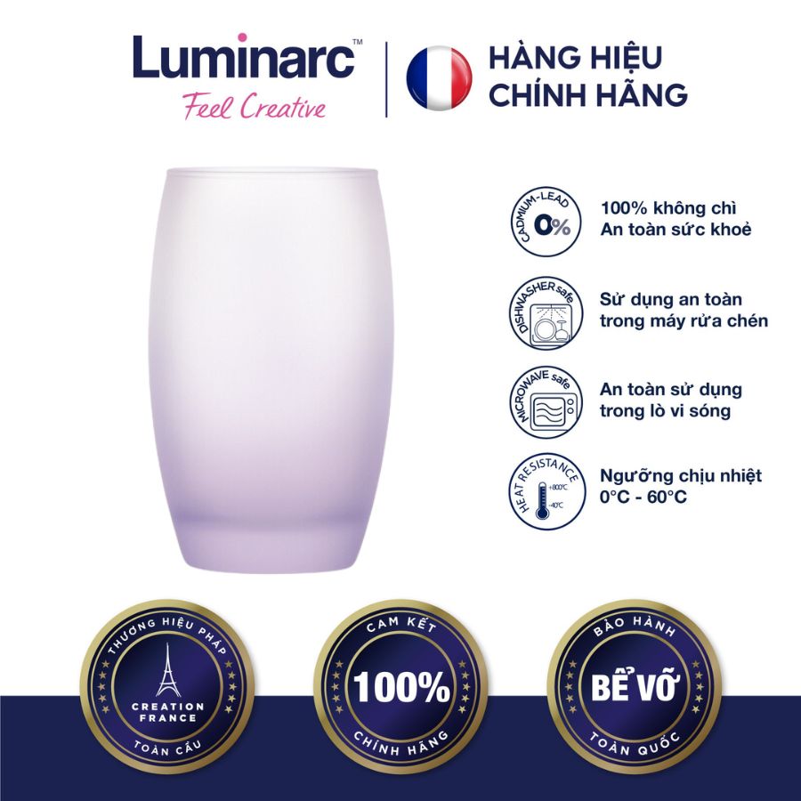 Bộ 2 Ly Thuỷ Tinh Cao Luminarc Salto Frost Purple 350ml - LUSAQ3172