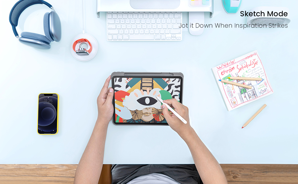 BAO DA TOMTOC FOR IPAD PRO 12.9 INCH 2021 TỪ TÍNH ĐA GÓC VERTICAL HỖ TRỢ SẠC KHÔNG DÂY APPLE PENCIL B02-008 - HÀNG CHÍNH HÃNG