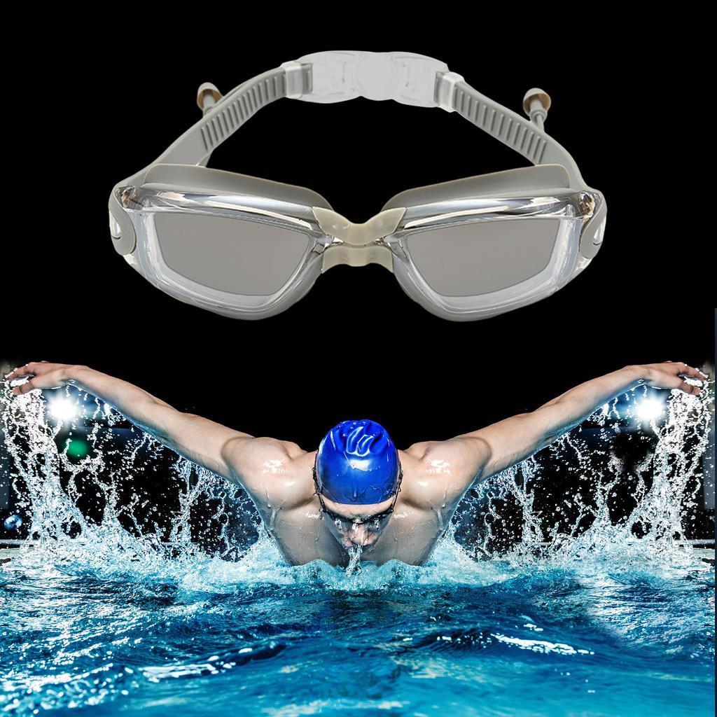 Swimming Goggles with Earplug Polarized Comfortable for Snorkeling  gray