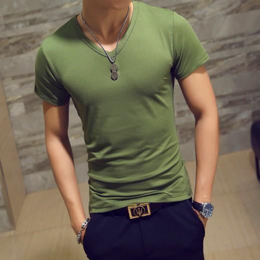 ️️ Áo thun nam tay ngắn cổ tim vải cotton mềm mịn Nhiều màu đủ size