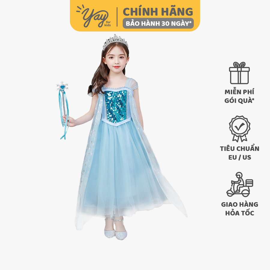 Đồ Hóa Trang Trẻ Em - Váy Nữ Hoàng Băng Giá Elsa - Frozen 1