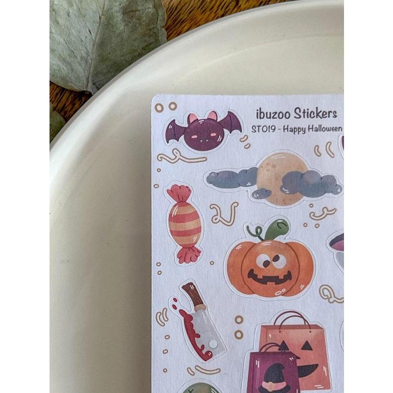 Sticker tự thiết kế - sticker sheet happy halloween - hình dán sổ, nhật kí bullet journal - unim026