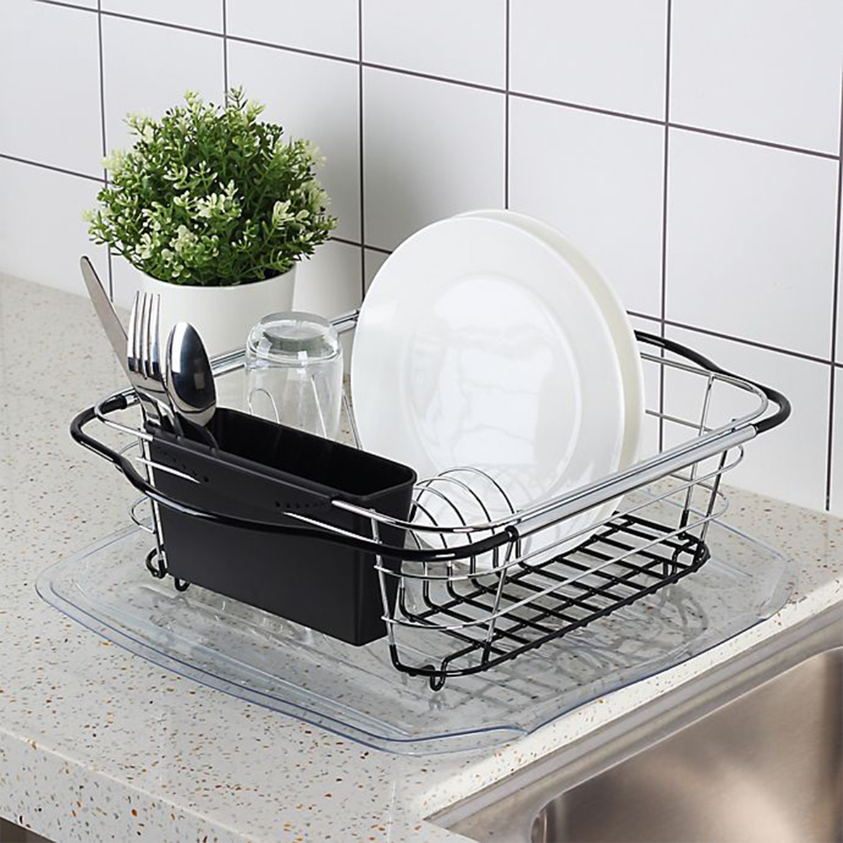 Khay úp chén đĩa | JYSK nID | kim loại mạ chrome | D56xR33xC12cm