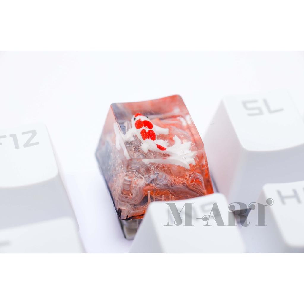 Nút dành cho bàn phím cơ cá koi phối màu san hô tiểu cảnh - Fishes Koi Keycap artisan handmade