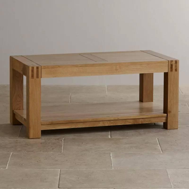 Bàn trà sofa mặt gỗ 2 tầng IBIE Alto gỗ sồi màu tự nhiên