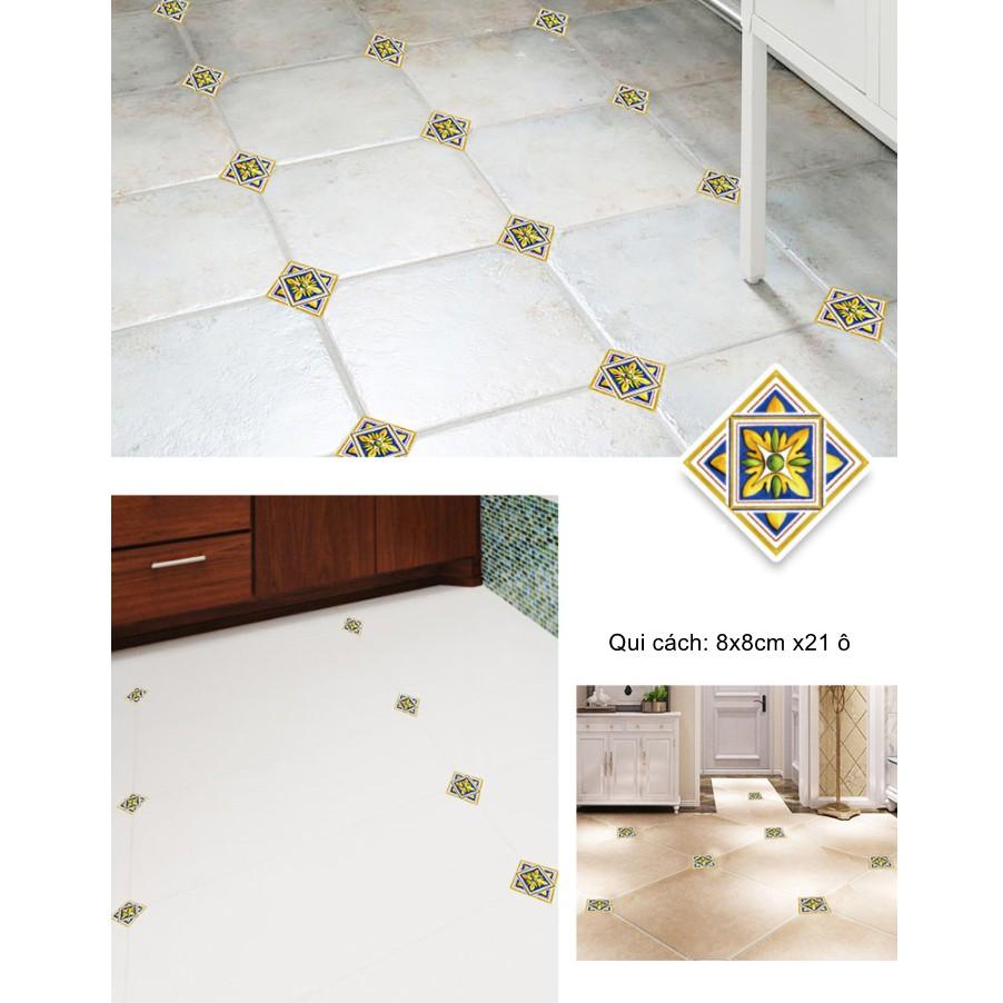 Decal gạch bông trang trí - Decal dán chân gạch bông cổ điển tinh tế