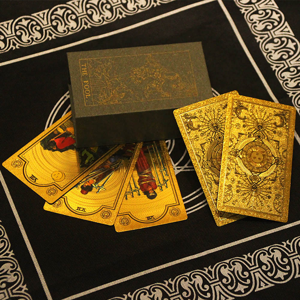 [Bài Nhựa Size Gốc] Bộ Bài Tarot Gold Foil Cao Cấp Waite Yellow Chất Liệu PVC Chống Nước The Fool Hộp Cứng