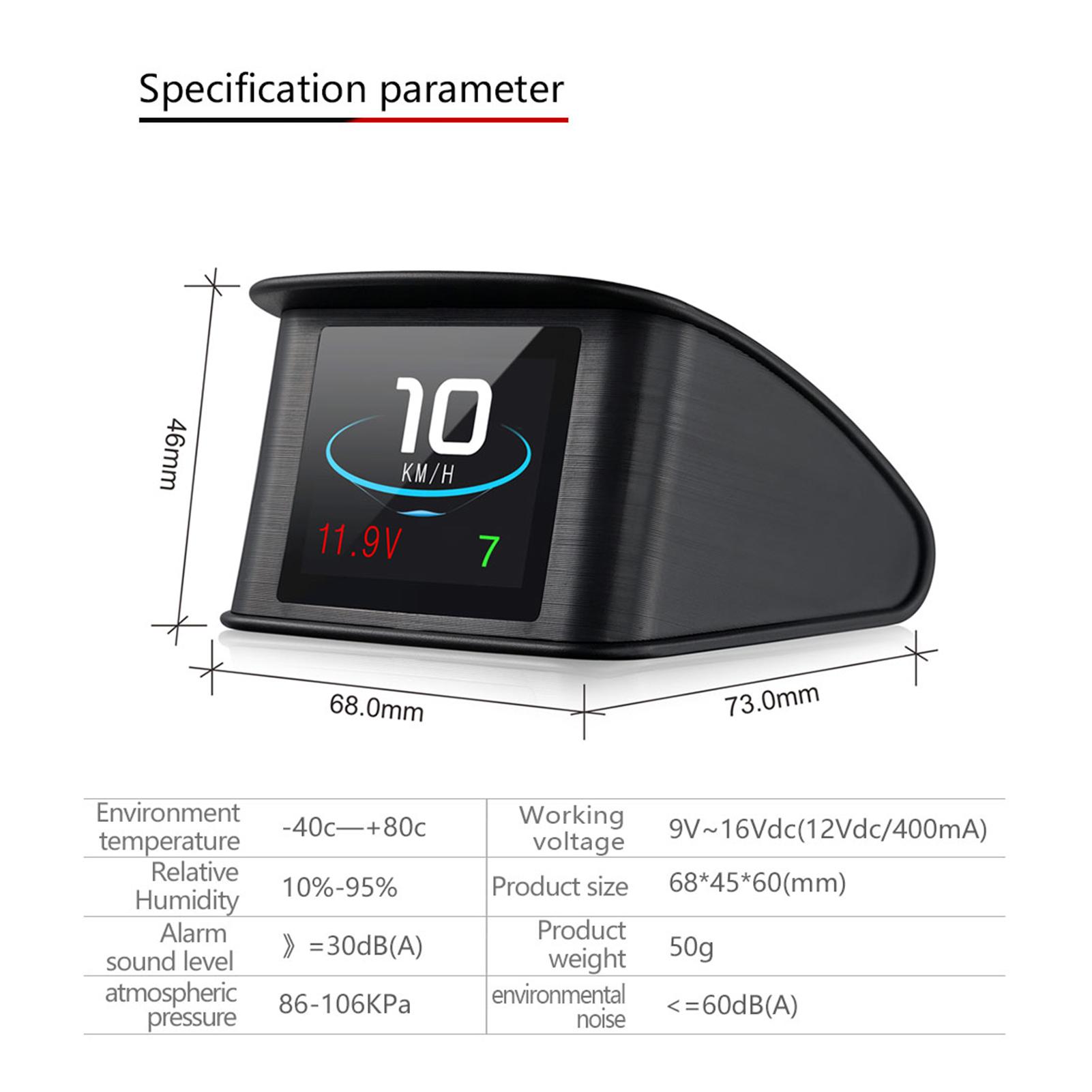 Smart HUD Display, 2.2 inch Universal GPS Head Up Display with Displays Speed, Altitude, Voltage, Clock and More Overspeed Alarm/Voltage Aarm