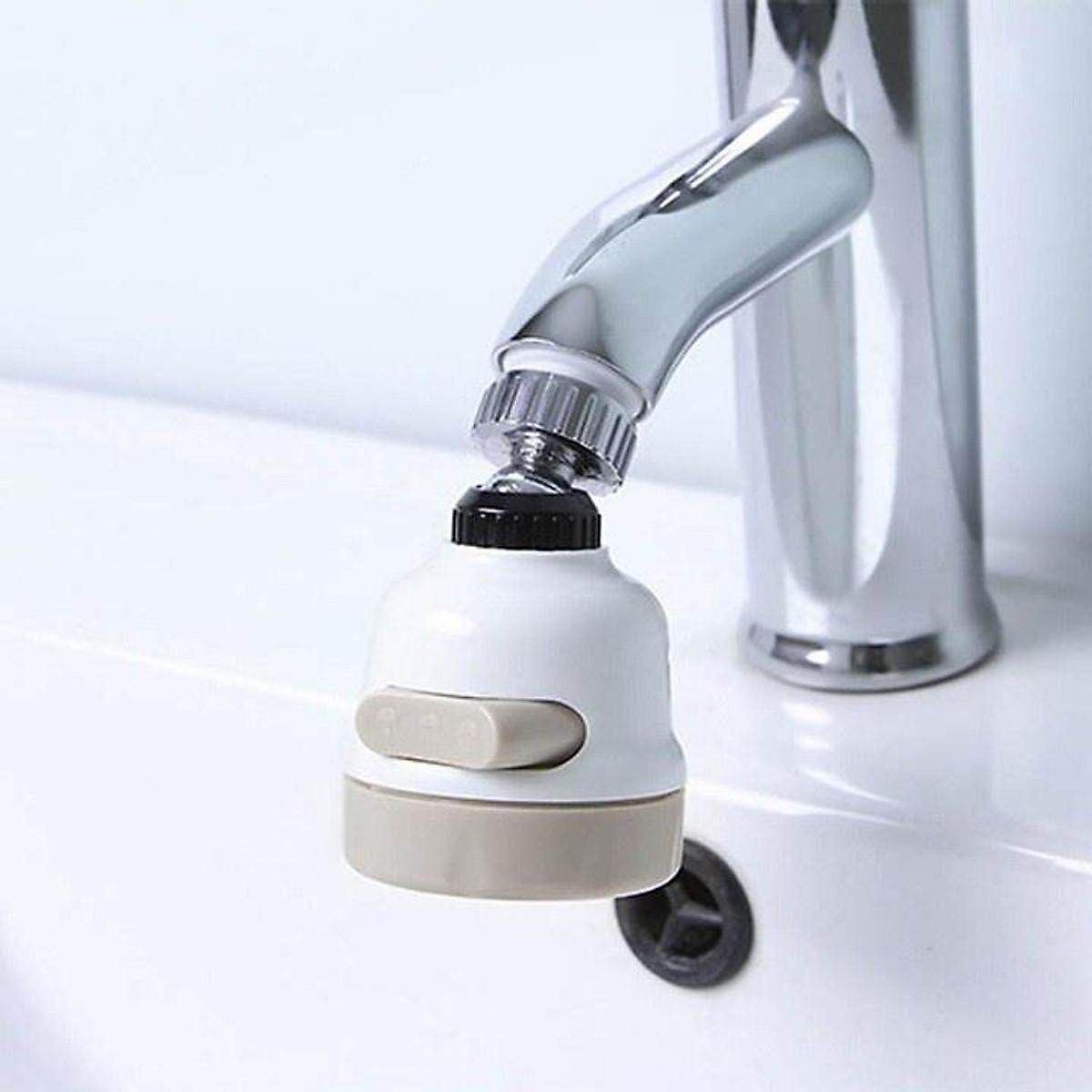 Đầu Nối Vòi Rửa Chén Bát Tăng Áp 200% Với 3 Chế Độ Phun Xoay 360 Độ Tiện Lợi Chất Liệu Thép Không Gỉ Vỏ Nhựa ABS Bền Bỉ