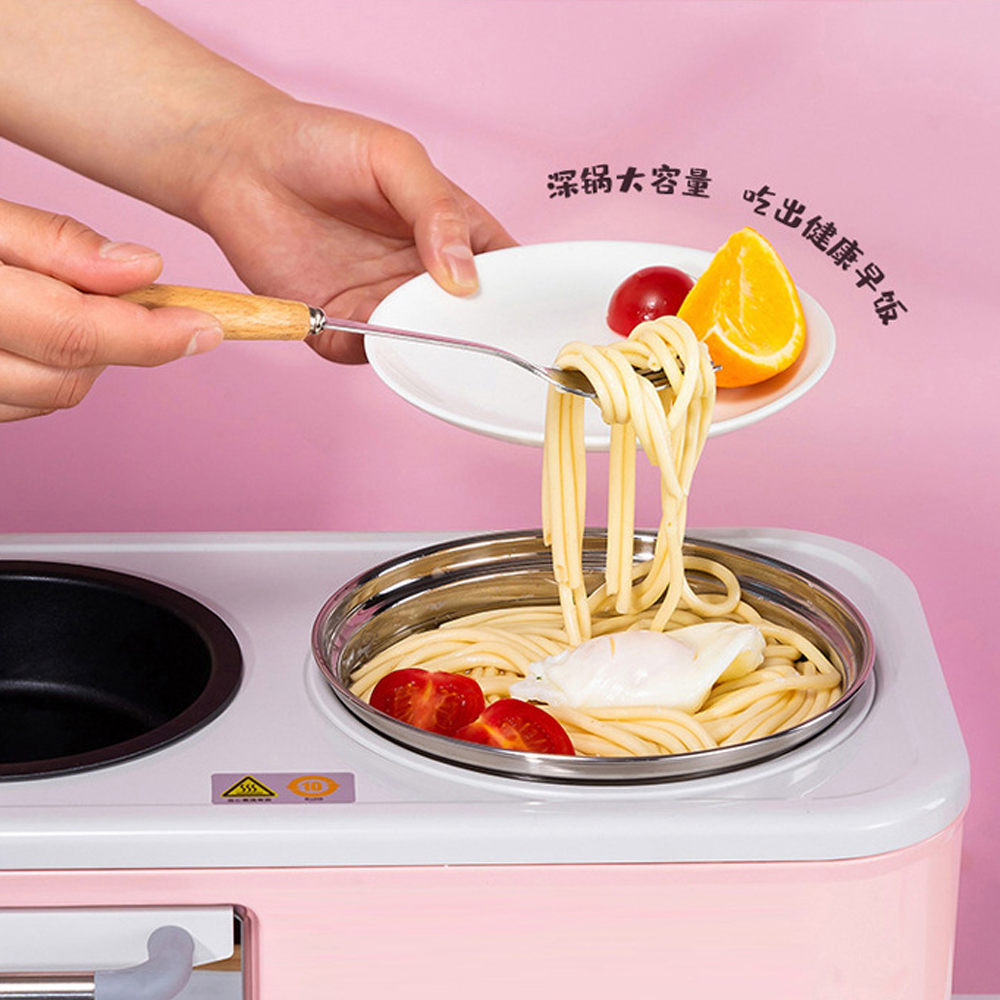 Máy Nướng Bánh Mì Sandwich Màu Hồng, lò nướng 4in1 Tích hợp Đun, Hấp, Chiên rán, Lò vi sóng