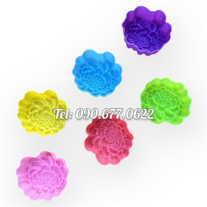 Bộ 10 khuôn silicon 3 lớp làm bánh, rau câu, bánh bông lan, bánh da lợn, bánh Cookie hoa cúc đại đóa – Mã số 1170