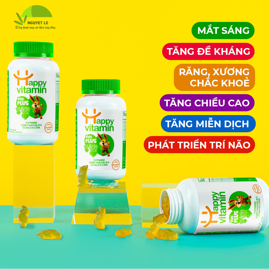 Kẹo Dẻo Happy Vitamin Kids Giúp Tăng Sức Đề Kháng Cho Trẻ - Hộp 80 Viên