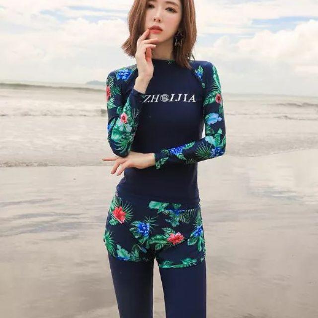 Đồ Bơi 4 Mảnh Tay Dài Style Hàn Quốc S22
