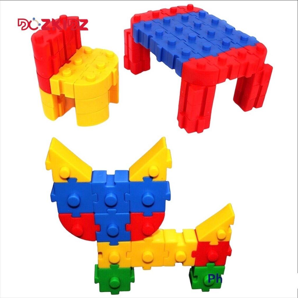 Đồ Chơi Trẻ Em Túi 70 CHI TIẾT Xếp Hình Nhựa Nguyên Sinh An Toàn Nhiều Màu Sắc - Dozkidz