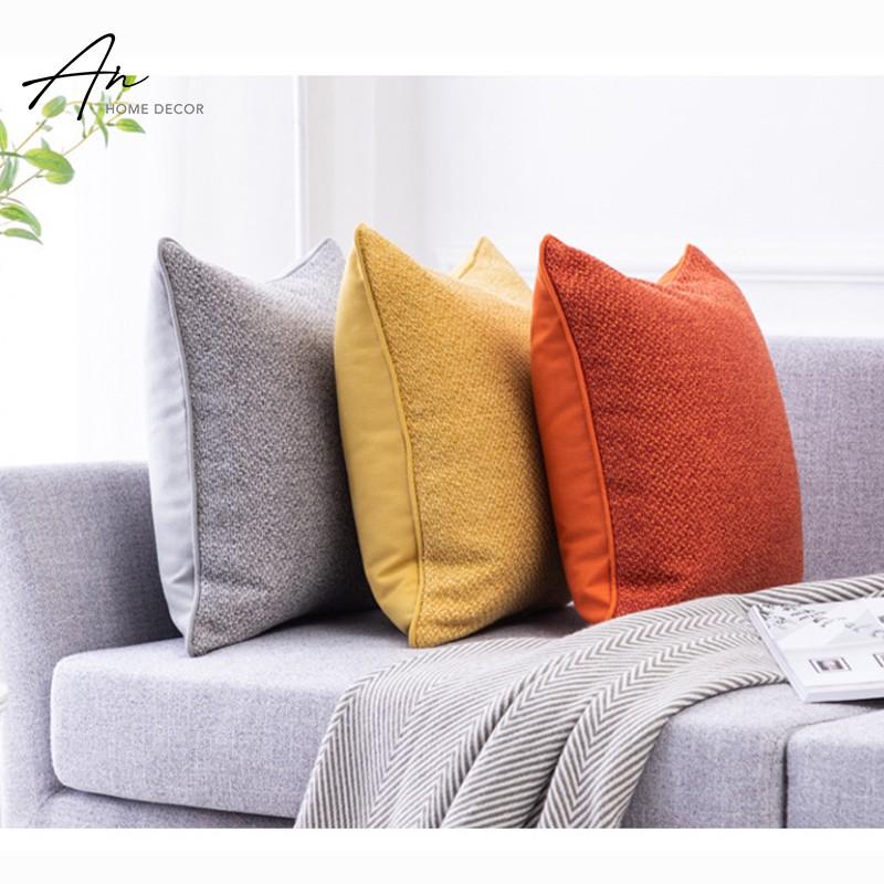 Vỏ gối Canvas 2 mặt gối tựa văn phòng sofa vuông kích thước 45*45 (Không kèm ruột