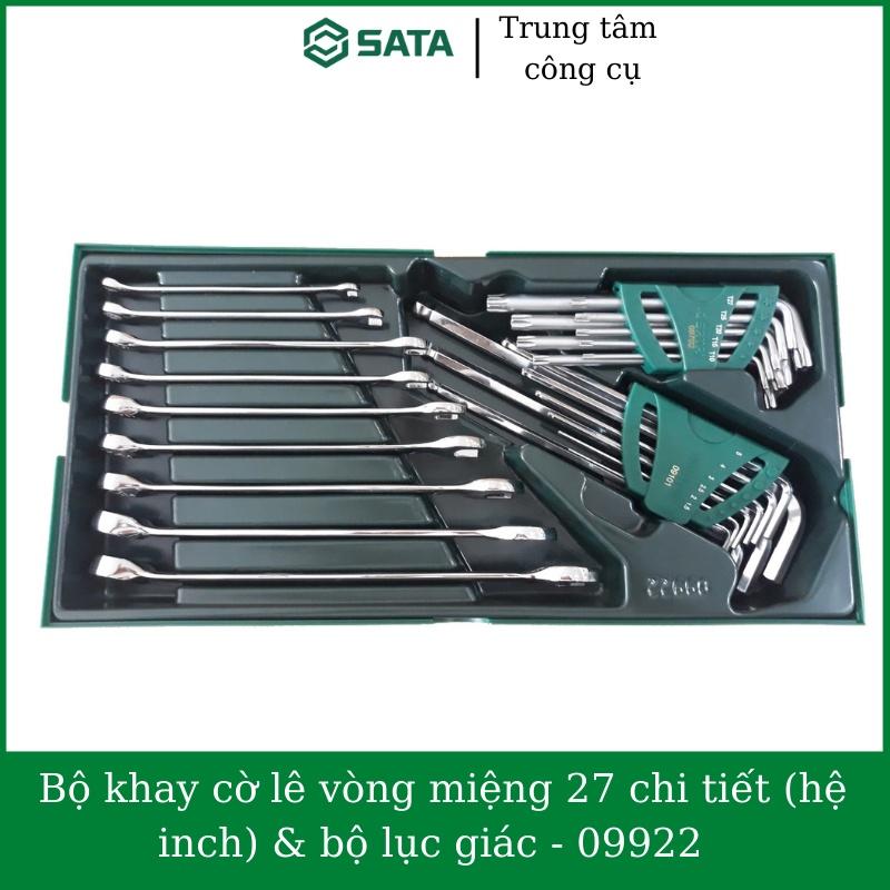 Bộ khay cờ lê vòng miệng 27 chi tiết & bộ lục giác SATA 09922