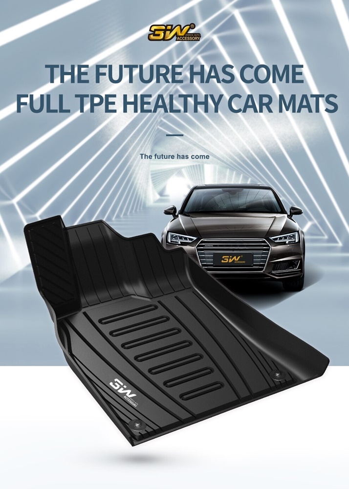 Thảm lót sàn xe ô tô Audi A3 2013,2020 Nhãn hiệu Macsim 3W chất liệu nhựa TPE đúc khuôn cao cấp.màu đen