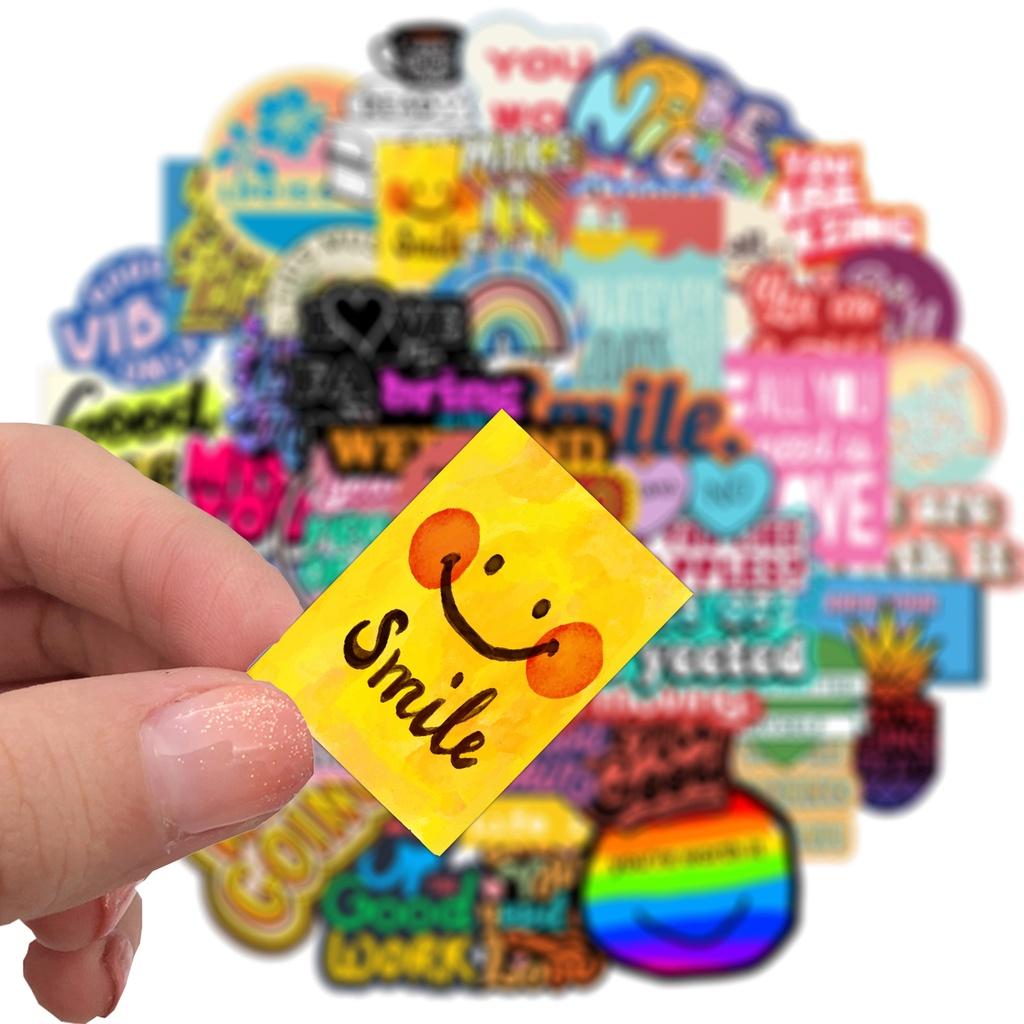 Set 50 Cái STICKER Khẩu Hiệu Chống Thấm Nước Trang Trí Điện Thoại , Laptop , Vali Siêu Độc Đáo